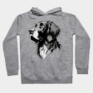 Stunning and Cool German Longhaired Pointer Monochrome and Gold Portrait for Father's Day Hoodie